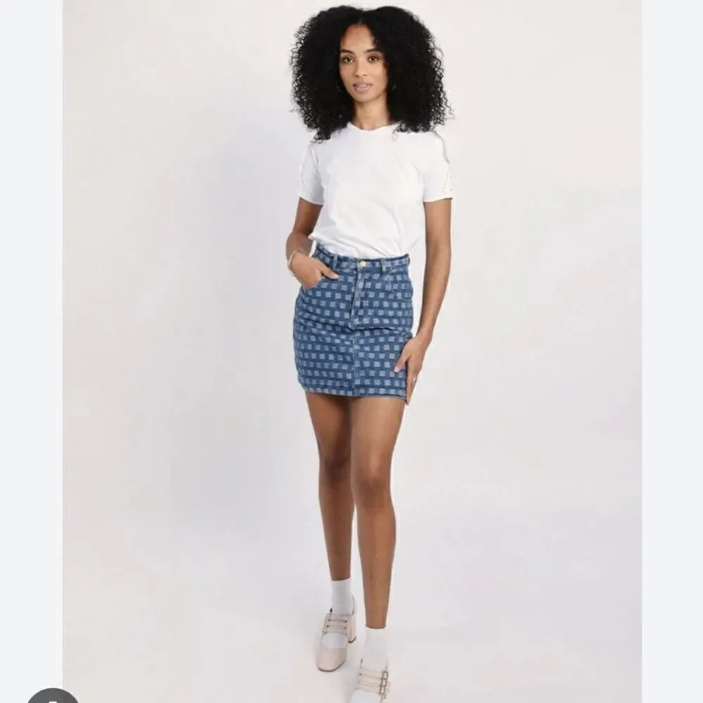Molly Bracken Printed Denim MiniSkirt for Women